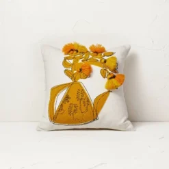 Floral Watering Pitcher Square Throw Pillow With Tassels - Opalhouse™ Designed With Jungalow™ -Haven Decor Shop GUEST 295bbf4a 7932 4570 9c93 22f266108cb5