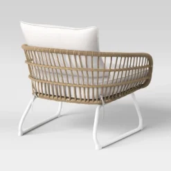 Southport Outdoor Patio Chair With Metal Legs, Club Chair Natural/White - Opalhouse™ -Haven Decor Shop GUEST 85f574ff c7e7 4d01 b943 e6500f46c5aa