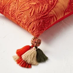 14"x20" Oblong Embroidered Leaf Pattern Accent Pillow Rust - Opalhouse™ Designed With Jungalow™ -Haven Decor Shop GUEST d63fc097 241b 42e6 a759 c0f0cd01ee03