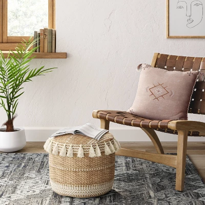 Gemma Pouf Jute Striped/Tassels Natural - Opalhouse™ 1 Gemma Pouf Jute Striped/Tassels Natural - Opalhouse™