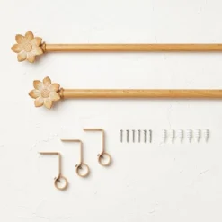 Flower Faux Wood Curtain Rod Natural Wood - Opalhouse™ Designed With Jungalow™ -Haven Decor Shop GUEST f708ce89 3ca5 424d 80e2 a01cb7dd58aa